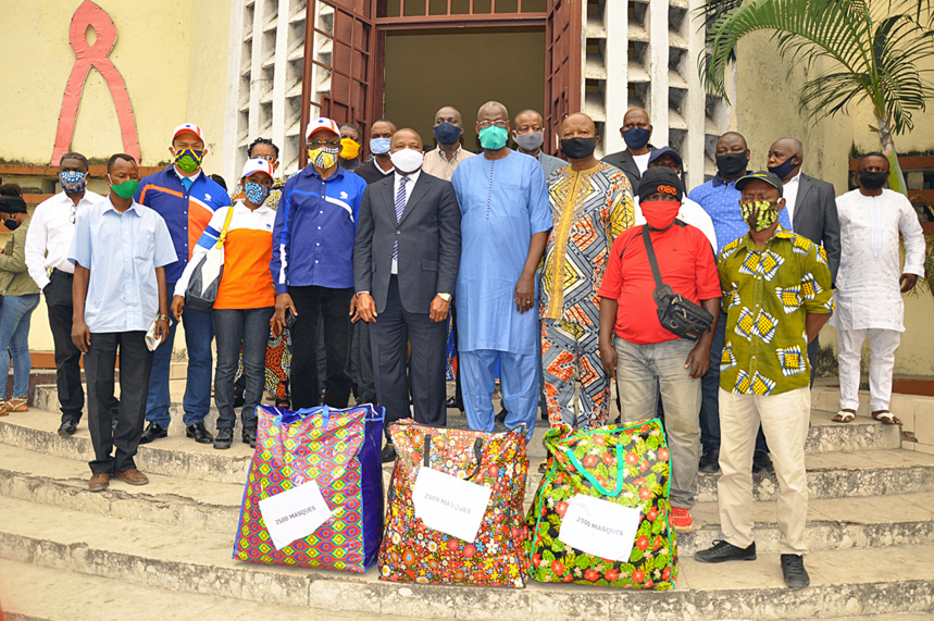Remise des masques dans les différents marchés de la Ville de Brazzaville les 16 et 17 juillet 2020