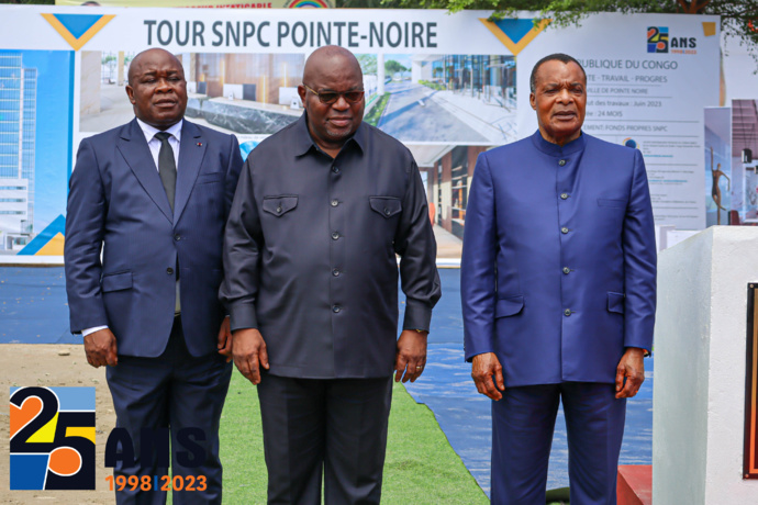 Cérémonie de pose de la première pierre de la Tour SNPC dans la ville océane