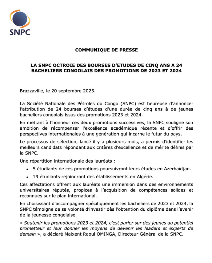 Communiqué de presse 