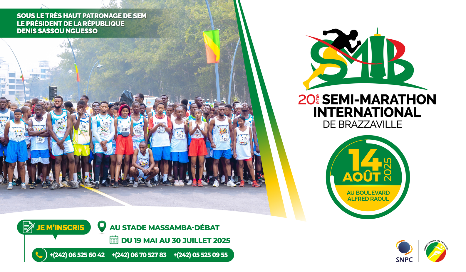 Le Semi-Marathon Internationnal de Brazzaville célèbre sa 20e édition : un rendez-vous sportif majeur sous le très haut patronage de Son Excellence Monsieur le Président de la République
